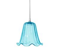 KARMAN lampe à suspension CERAUNAVOLTA forme "C" (Blu Tiffany - Verre)