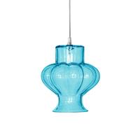 KARMAN lampe à suspension CERAUNAVOLTA forme "F" (Blu Tiffany - Verre)