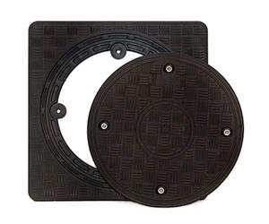 KARMAT Couvercle de tube DN300 A15 30 kN Noir en Polypropylène (PP) 365 x 365 mm (carré), diamètre intérieur : 315 mm