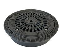 KARMAT Couvercle DN315 DTO315D pour télescopique rond avec ouvertures de ventilation | Couverture de puits | Plastique | Couvercle de puits rond | Couverture | Couvercle