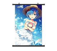 KarmaX Grand 60 x 90 cm Vivre dans un autre monde de zéro re Zero Kakemono Poster en tissu Anime Manga Wallscroll Décoration murale Cadeau