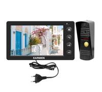 Karmen Interphone vidéo Filaire, Interphone de Porte, Extérieur étanche, Vision Nocturne Infrarouge, Parlant au Visiteur, Prend en Charge AC 100V-240V