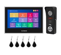 Karmen Visiophone sans Fil, Interphone Wi-FI Tuya,Fonctionne avec Alexa, écran Tactile de 7 Pouces, Sonnette vidéo Filaire avec caméra, détection de Mouvement, Enregistrement vidéo, Conversation