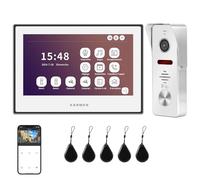 Karmen Visiophone Tuya WiFi, Fonctionne avec Alexa, écran Tactile de 7 Pouces, visiophone sans Fil 1080P, Enregistrement de détection de Mouvement, Conversation, Ouvre 2 serrures