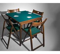 Karn Karndesign Table de jeu pliable classique, hêtre massif teinté noix, 80 x 80 cm ou 90 x 90 cm, 10-11 kg, design professionnel avec tissu vert (80 x 80 cm)