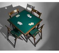 Karn Ligne Game Poker - Table de jeu carrée 90 × 90 cm en hêtre massif - Table et chaises pliantes compactes avec tissu vert pour jeux de cartes - Fabriqué en Italie