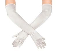 KarneLux Gants longs pour femme - 1 paire de gants de soirée pour carnaval ou Halloween - Accessoire de costume pour burlesque, Charleston et déguisements des années 20, champagne, 55