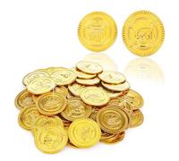 KarneLux Lot de 100 pièces d'or décoratives pour la chasse au trésor lors d'un anniversaire de pirate - Petit cadeau pour enfants
