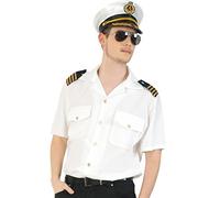 KarnevalsTeufel.de Chemise de capitaine Capitaine Marins Capitaine 1 pièce (Medium)
