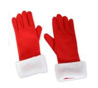 KarnevalsTeufel.de Gants Père Noël rouge et blanc, rouge, taille unique