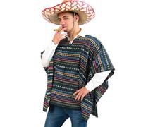 KarnevalsTeufel Poncho El Paco Jeté Multicolore Mexicain Jour des Morts Dia de los Muertos Siesta