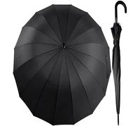 KARNIBAL Grand Parapluie Coupe-Vent XXL, 10 Baleines Renforcées, Parapluie Femme Homme Noir Extra Large, Parapluie Pliant Coupe-Vent Dame ou Monsieur, Parapluie Automatique, Diamètre 123cm