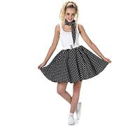 Karnival-50's Polka Dot Skirt & Necktie Costumes, 81097, Noir, Petit