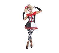 Karnival Costumes- Carnival Jester Girl Déguisement, Women, 81243, Multicolore, Moyen