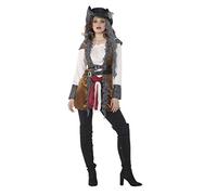 Karnival Costumes Déguisement Pirate avec gilet femme - Multicolore - L