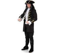 Karnival Costumes Déguisement pirate noir et doré homme - Noir - L