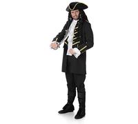 Karnival Costumes Déguisement pirate noir et doré homme - Noir - XL