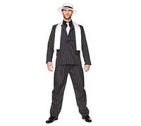 Karnival Costumes Gangster Boss Homme's Déguisement 20s Mafia Pinstripe Costume Adults 20s Costume