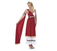 Karnival Costumes Impératrice romaine, Costume romain pour femme Carnaval - Rouge/Blanc/Or - Taille M