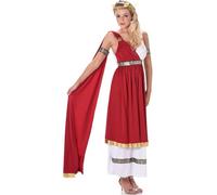 Karnival Costumes Impératrice romaine, Costume romain pour femme Carnaval - Rouge/Blanc/Or - Taille XL
