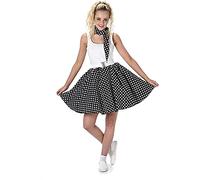 Karnival Costumes Jupe et foulard à pois pour femme Noir - L