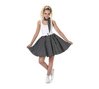 Karnival Costumes-50's Polka Dot Skirt & Necktie Déguisement, Women, 81097, Noir, Moyen