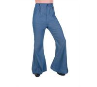 DEGUISE TOI - Pantalon disco pattes d'éléphant couleur Jeans homme - Pantalon - M - Bleu - Déguisements adultes - 100% Polyester - Lavage à la main - Carnaval