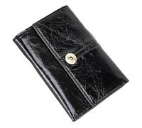 Karoukee Karouee Portefeuille Trifold Élégant en Cuir Véritable pour Femme - Porte-Monnaie Compact avec 10 Emplacements Cartes et Poche à Monnaie - Porte-Cartes Luxueux avec Protection RFID(Noir)