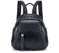 Karoukee Mini Sac à Dos en Cuir de Vache pour Femme - Sacs Portés Dos Multifonction avec Poche Arrière Anti-Vol, Backpack Compact pour Travail & Voyage, Compatible Tablette 9,7 Pouces - Noir