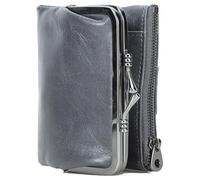 Karoukee Petit Portefeuille Bifold pour Femme, Porte-Monnaie de Mode en Cuir Véritable, Porte-Cartes de Crédit avec Blocage RFID, Porte-Monnaie Simple avec Poche Kiss-Lock