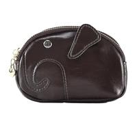 Karoukee Petit Portefeuille Femme, Mignon Porte-Monnaie Eléphant pour Femme, Portefeuille en Cuir Véritable avec 2 Compartiments Séparés & Porte-Clés Interne, Quincaillerie en Métal Doré
