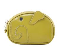 Karoukee Petit Portefeuille Femme, Mignon Porte-Monnaie Eléphant pour Femme, Portefeuille en Cuir Véritable avec 2 Compartiments Séparés & Porte-Clés Interne, Quincaillerie en Métal Doré