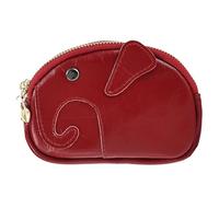 Karoukee Petit Portefeuille Femme, Mignon Porte-Monnaie Eléphant pour Femme, Portefeuille en Cuir Véritable avec 2 Compartiments Séparés & Porte-Clés Interne, Quincaillerie en Métal Doré