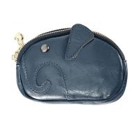 Karoukee Petit Portefeuille Femme, Mignon Porte-Monnaie Eléphant pour Femme, Portefeuille en Cuir Véritable avec 2 Compartiments Séparés & Porte-Clés Interne, Quincaillerie en Métal Doré