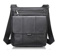 Karoukee Petit Sac Messager Mince Homme, Sac à Bandoulière en Cuir de Vache Souple, Sacs Porté Epaule Business Classique pour Hommes, Sacoche à Main Décontracté pour Téléphone Portable