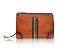 Karoukee Pochette de Poignet en Cuir Pleine Fleur pour Homme, Portefeuille Business Polyvalent, Sac à Main à la Mode, Grand Portefeuille pour Tablette 9,7 pouces