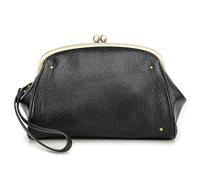Karoukee Pochette de Poignet en Cuir Véritable pour Femme, Portefeuille Vintage Multi-Compartiment, Sac à Main élégant Kiss-Lock pour Femme, Clutch pour Téléphone Portable