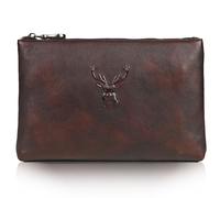 Karoukee Pochette en Cuir Végétal Tanné pour Homme, Sac à Main d'Affaires Polyvalent, Sac à Poignet de Luxe, Grand Porte-Monnaie pour Tablette 9,7 Pouces