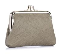 Karoukee Portefeuille en Cuir Pleine Fleur pour Femme, Porte-Monnaie Élégant Femme, Petite Porte-Monnaie, Portefeuille avec 2 Compartiments Séparés, Fermeture à Clip Dorée