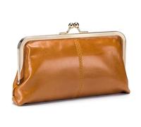 Karoukee Portefeuille en Cuir Véritable pour Femme, Porte-Monnaie Vintage pour Femme avec Serrure à Baiser, Pochette Élégante pour Téléphone, Quincaillerie Dorée