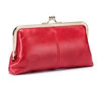 Karoukee Portefeuille en Cuir Véritable pour Femme, Porte-Monnaie Vintage pour Femme avec Serrure à Baiser, Pochette Élégante pour Téléphone, Quincaillerie Dorée