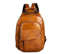 Karoukee Sac à Dos Mode Vintage pour Homme, Sac à Dos Porté Travers Souple en Cuir Véritable, Sac à Bandoulière Multi-Poches, Sac de Poche Moyen Convertible Daypack