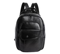 Karoukee Sac à Dos Mode Vintage pour Homme, Sac à Dos Porté Travers Souple en Cuir Véritable, Sac à Bandoulière Multi-Poches, Sac de Poche Moyen Convertible Daypack