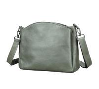 Karoukee Sac à Épaule en Cuir Grainé pour Femme - Sac Bandoulière Moyen Spacieux, Sac à Main Uni avec 2 Bandoulière Amovibles (Court & Réglable) et 4 Poches Séparées - Gris