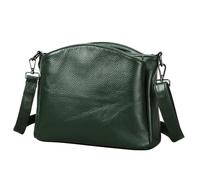 Karoukee Sac à Épaule en Cuir Grainé pour Femme - Sac Bandoulière Moyen Spacieux, Sac à Main Uni avec 2 Bandoulière Amovibles (Court & Réglable) et 4 Poches Séparées - Vert Foncé
