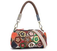 Karoukee Sac à Main en Cuir de Vachette pour Femme, Sac à Bandoulière Élégant avec Design Patchwork, Petit Sac Portés Épaule pour Dame