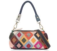 Karoukee Sac à Main en Cuir de Vachette pour Femme, Sac à Bandoulière Élégant avec Design Patchwork, Petit Sac Portés Épaule pour Dame