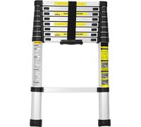 karpal 2.6M Echelle télescopique Escabeau extensible, Escabeau multi-usage extensible en aluminium, Echelle télescopique, Echelle de ménage capacité 150 kg