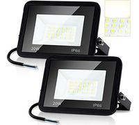 karpal 2x20W Spot LED blanc chaud, Projecteur extérieur, 3000K 2000LM, IP66 étanche Projecteur LED pour jardin, garage, terrain de jeu, fête