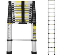 karpal 3.8M Echelle télescopique Aluminium Echelle multi-usage Anti-pince-doigts Echelle d'extension Pliable Aluminium Antidérapant jusqu'à 150 KG